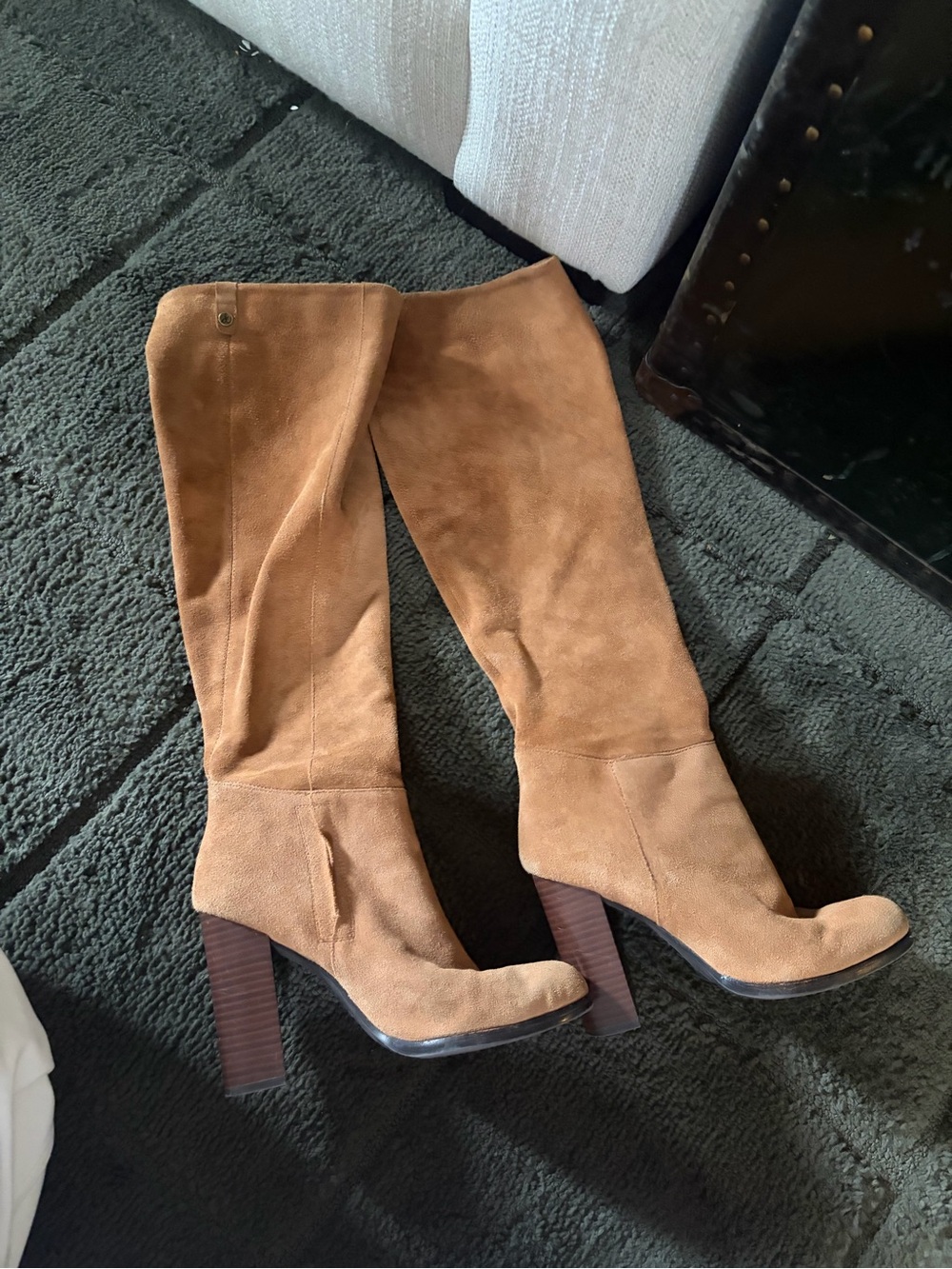 Steve Madden Tan Suede Over-the-Knee Block Heel Boots